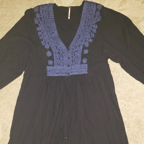 Free People Hi-Lo Black Dress - Picture 2 of 11